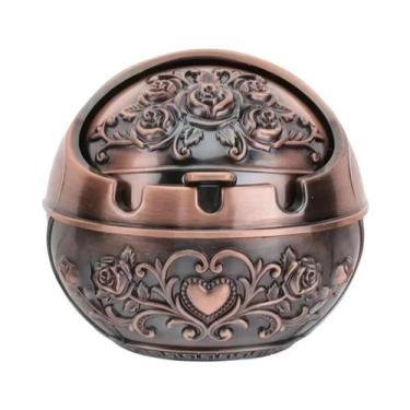 Imagem de Cinzeiro De Metal Vintage À Prova De Vento Portátil Com Tampa, Ornamen