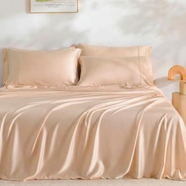 Imagem de GOKOTTA Jogo de cama King dividido, 5 peças, 100% raiom derivado de lençóis de bambu, lençóis refrescantes para cama ajustável, lençol King dividido com bolso profundo de 40,6 cm com tiras elásticas