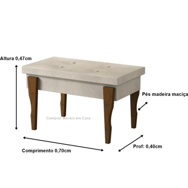 Imagem de Puff, Banqueta, Recamier Captone Espanha Pés de Madeira 0,70 Cor Bege - Comprar Moveis em Casa