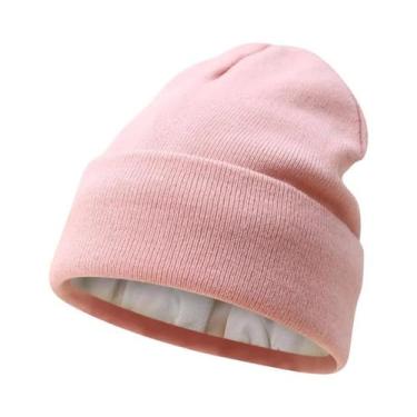 Imagem de Gorro Unissex De Inverno Em Tricô Com Forro De Cetim, Quente E Com Pun