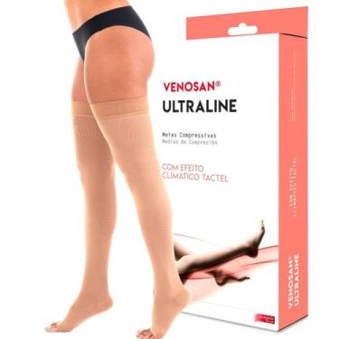 Imagem de Meia Compressiva Ultraline 4000 AGH 7/8 20-30 Pé Aberto Bege - Venosan