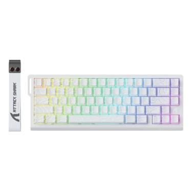 Imagem de Teclado Magnético Mecânico Gamer Attack Shark Rgb X68 He (Branco)