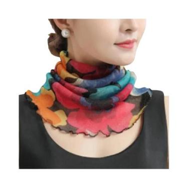 Imagem de Lenço De Seda Chiffon Feminino Para Primavera E Verão Com Colarinho Pr