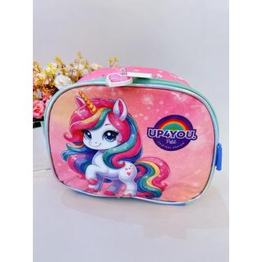 Imagem de Lancheira Térmica Infantil Unicórnio Colorida Up4you Luxo - Luxcel