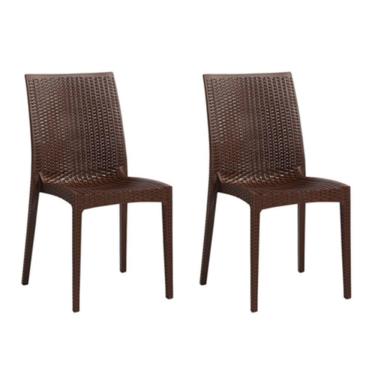 Imagem de Kit Com 2 Cadeiras Ibiza Estrutura Em Polipropileno Fratini Marrom