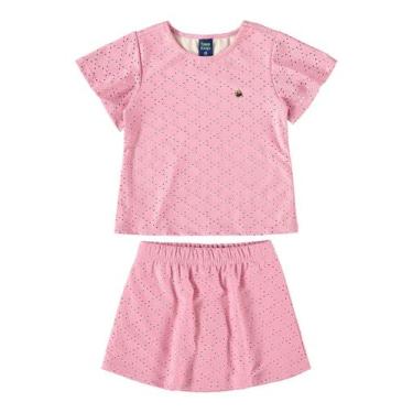 Imagem de Conjunto Infantil com Bata e Short-Saia para Menina Bee Loop, Rosa, 10