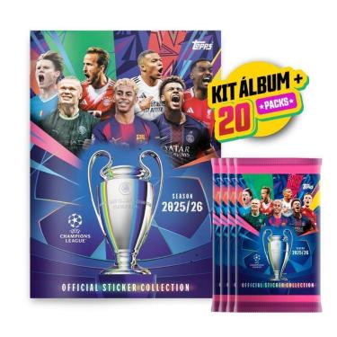 Imagem de Kit Livro Ilustrado Capa Brochura + 20 Envelope Sticker UEFA Champions League 2025/26-Unissex