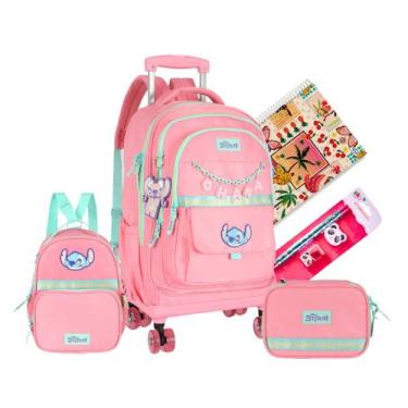 Imagem de Kit Mochila Escolar Juvenil Rodinhas Disney Stitch Original 2026 - lux