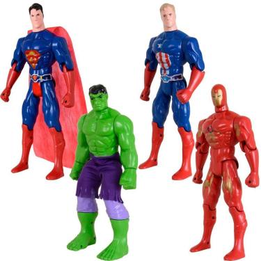 Imagem de Quarteto Heróis De Brinquedos Vingadores Liga Da Justiça 29cm