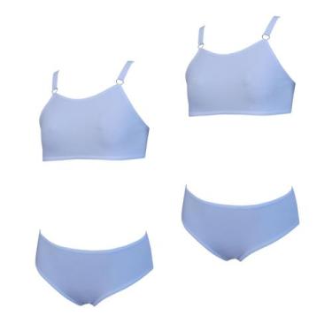 Imagem de Kit 2 Conjunto Top e Calcinha Infantil Sem Bojo - OPTE, GG, Branco