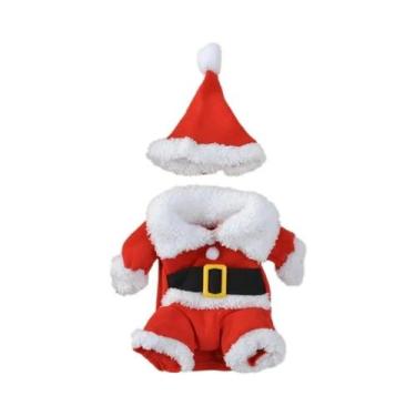 Imagem de Fantasia De Natal Para Cães E Gatos Pequenos, Traje Fofo De Papai Noel