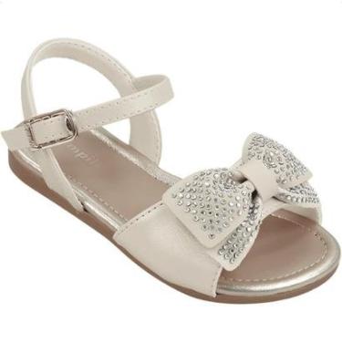 Imagem de Sandália Rasteirinha Baby Pampili Mili Laço Strass Confortável Brilho Estilosa-Feminino