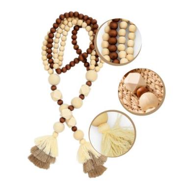 Imagem de Colar Decorativo de Madeira 74cm Ideal para Decoração de Ambientes Int