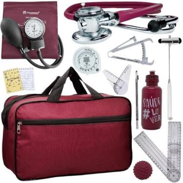 Imagem de Kit Bolsa Fisioterapia Acadêmico Goniômetro Martelo Buck Fita Antropom