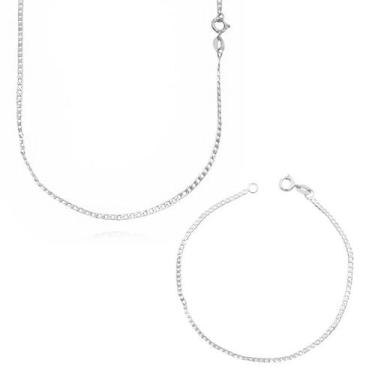 Imagem de Corrente de Prata 925 Cordão Grumet 2mm 60cm Pulseira Banhada a Prata 