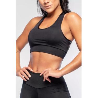 Imagem de Top Fitness Feminino Preto Intense tamanho GG - c malhas