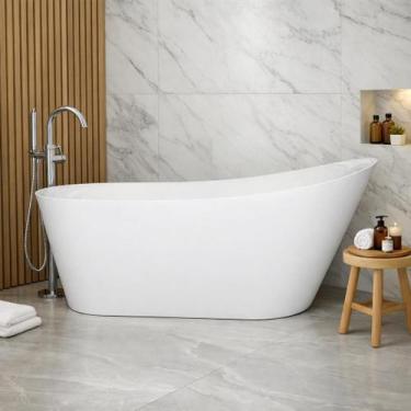 Imagem de Banheira Freestanding RM Decor Carrara Lux Imersão Branco 1,8m