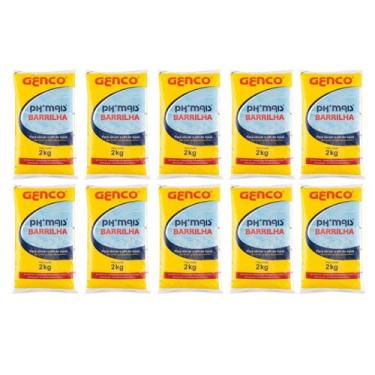 Imagem de Kit 10 Elevador De Ph + Granulado Genco Barrilha 2kg
