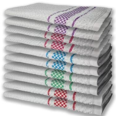 Imagem de 10 Panos De Prato Atoalhado Felpudo Vm+vd+az+rs+rx