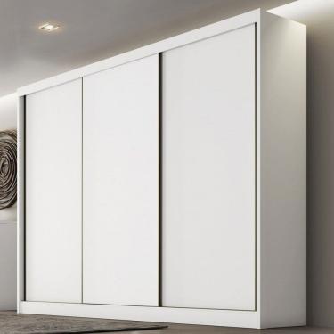 Imagem de Guarda-Roupa Casal Maestrazza 3 Portas 8 Gavetas 100% Mdf Neve - Pnr Móveis