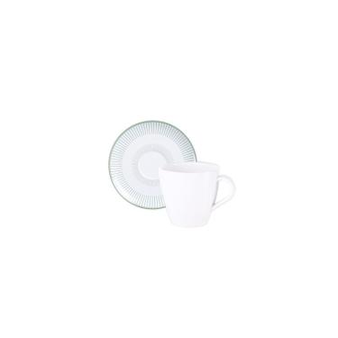 Imagem de Conjunto Xícara E Pires De Chá Tramontina Lineare Em Porcelana Decorada 200 Ml 2 Peças...