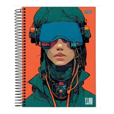 Imagem de Caderno Espiral Capa Dura Universitário Flow 160 Folhas 10 Matérias Jandaia Estampa 8