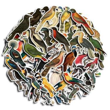 Imagem de Adesivos, 60 unidades/lote, pássaros, animais, vinil impermeável, anim