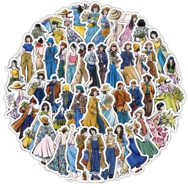 Imagem de Adesivos, roupas femininas requintadas, vinil impermeável, 60 unidades