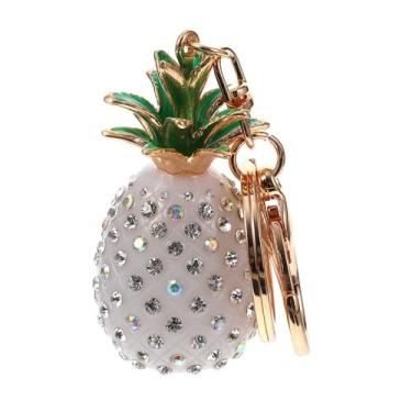 Imagem de Chaveiro FELTECHELECTR, pingente de abacaxi para mulheres, branco