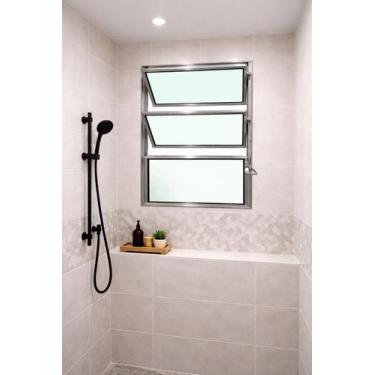 Imagem de Vitro Basculante Alumínio Brilhante 1 Seção 60X60 Brecorimo