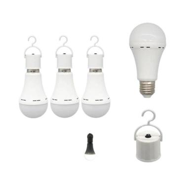 Imagem de Lâmpada De Emergência LED E27 Recarregável 7W 1500mAh 6500K Com 3 Modo