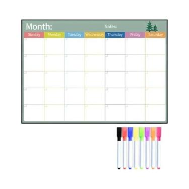 Imagem de Quadro Magnético A3 Para Geladeira: Calendário Semanal E Mensal, Lousa