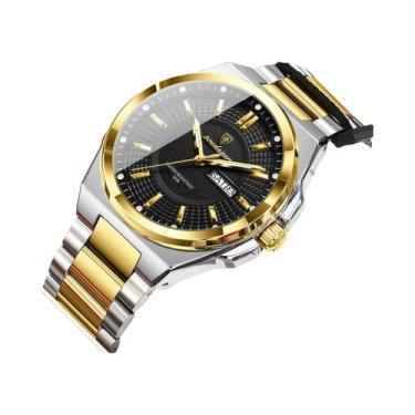 Imagem de Relógio De Quartzo Masculino Casual À Prova d'Água Em Aço Inoxidável L