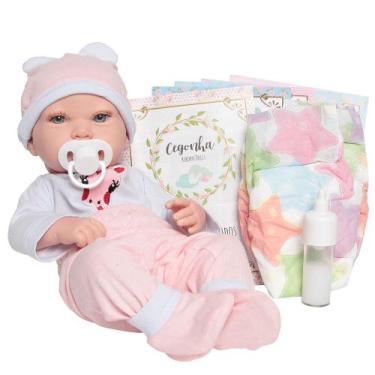 Imagem de Bebê Reborn Menina Silicone Realista Girafinha Acessórios - Cegonha Re