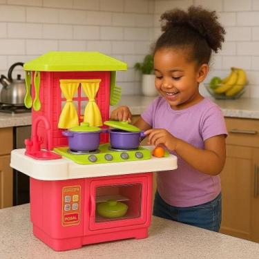 Imagem de Kit Cozinha Infantil Forno fogão Acessórios Criança Colherzinha Brinqu