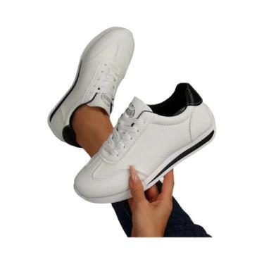 Imagem de Tênis Casuais Femininos De Tamanho Grande Com Superfície De Couro Em C