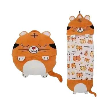 Imagem de Saco De Dormir De Pelúcia Infantil Com Almofada, Quente E Macio, Prese