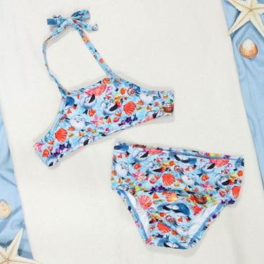 Imagem de Biquíni Infantil Estampadinho Azul Claro Praia e Piscinas - Era Uma Ve