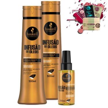 Imagem de Kit Haskell Infusão de Óleos Shampoo Cond 500ml Óleo 100ml