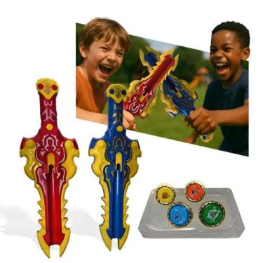 Imagem de Lançador Beyblade Ultra Turbo Espada Peões Batalha Kids