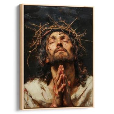 Imagem de Quadro Jesus Cristo em Oração Solene - Mioquadros, 160x100 cm, Natural