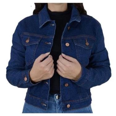 Imagem de Jaqueta Feminina Ouzzare Jeans Cropped Escuro - ZZ8097-Feminino