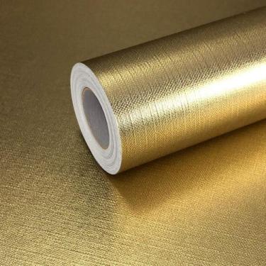 Imagem de Kit 6 Metros de Papel de Parede Lavavel Metalico Texturizado Ouro - Op