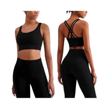 Imagem de Conjunto De Roupas De Yoga Femininas Em 2 Peças Para Fitness, Pilates 