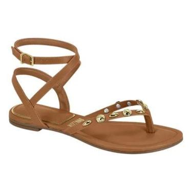 Imagem de Sandália Vizzano Feminina Rasteira Pelica 6528.108 -, Camel, 35