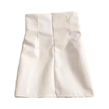 Imagem de Saia Lápis Gótica Preta De Couro Com Cintura Alta, Cadarço, Ajuste Sli