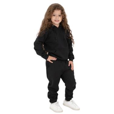 Imagem de Conjunto Infantil Menina Blusa e Calça Moletom - Daze Modas, Preto, 10