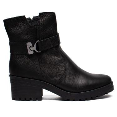 Imagem de Bota Feminina Bottero Cano Curto Couro Burnished Preto, Preto, 36