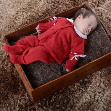 Imagem de Conjunto Bebê Vermelho Casaco Salopete antialérgica - Estylo Baby, Ver