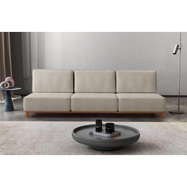 Imagem de Sofá Atenas Caixa Zero 220m Movenzo Estofados, Marfim